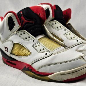 Nike Air Jordan 5 Retro Fire Red Youth Size 7Y White with Red Trim 440888-120 13